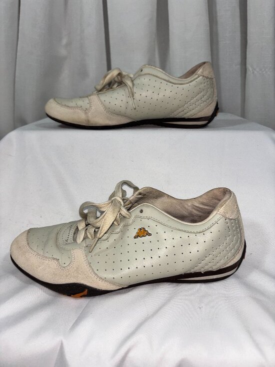 Kappa Shoes - Vintage Kappa White Perforated Leather Driving Shoes / Sneakers Size 8 1/2